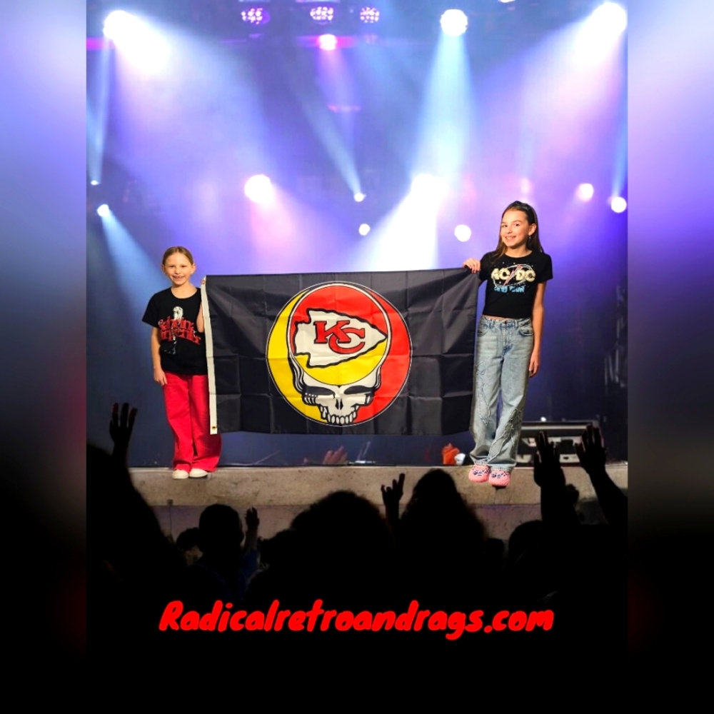 Grateful Dead Kansas City Chiefs Flag 3' X 5' New Steal Your Face